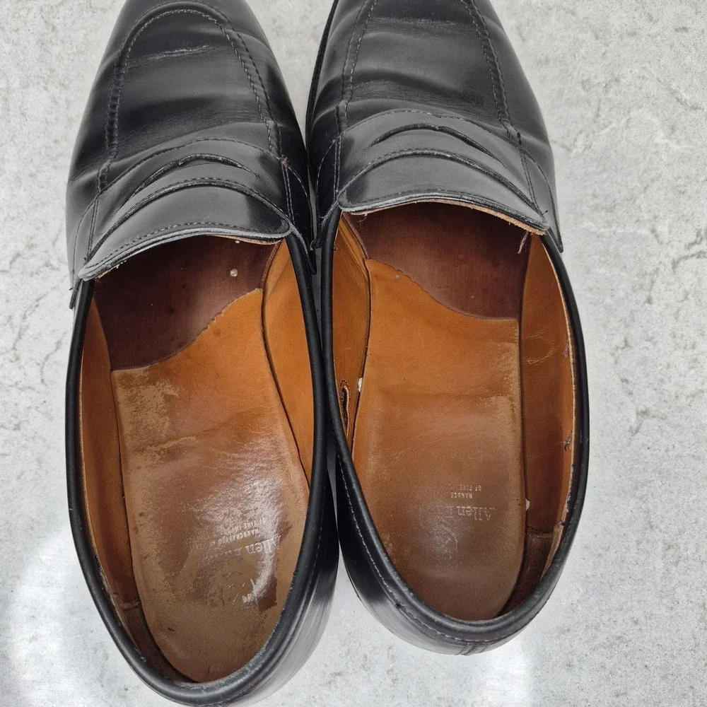 Allen Edmonds Lake Forest Loafers Shoes Black Leather‎ Hand Crafted in USA 12 D